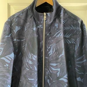 Michael Kors Navy blue Tropical Tech bomber jacket